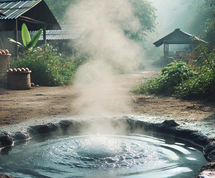 HOT WATER IN VILLAGE